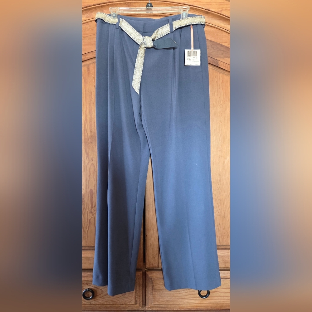 Women's Size 10 Gray Dress Work Pants Stretch Modern Fit Trouser Leg Worthington